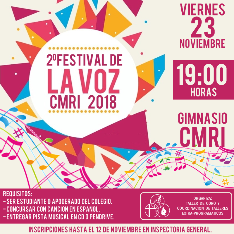 BASES DEL 2° FESTIVAL DE LA VOZ CMRI 2018