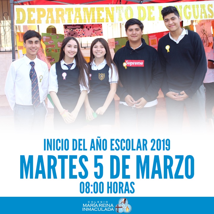 FECHA DE INICIO DEL AÑO ESCOLAR 2019