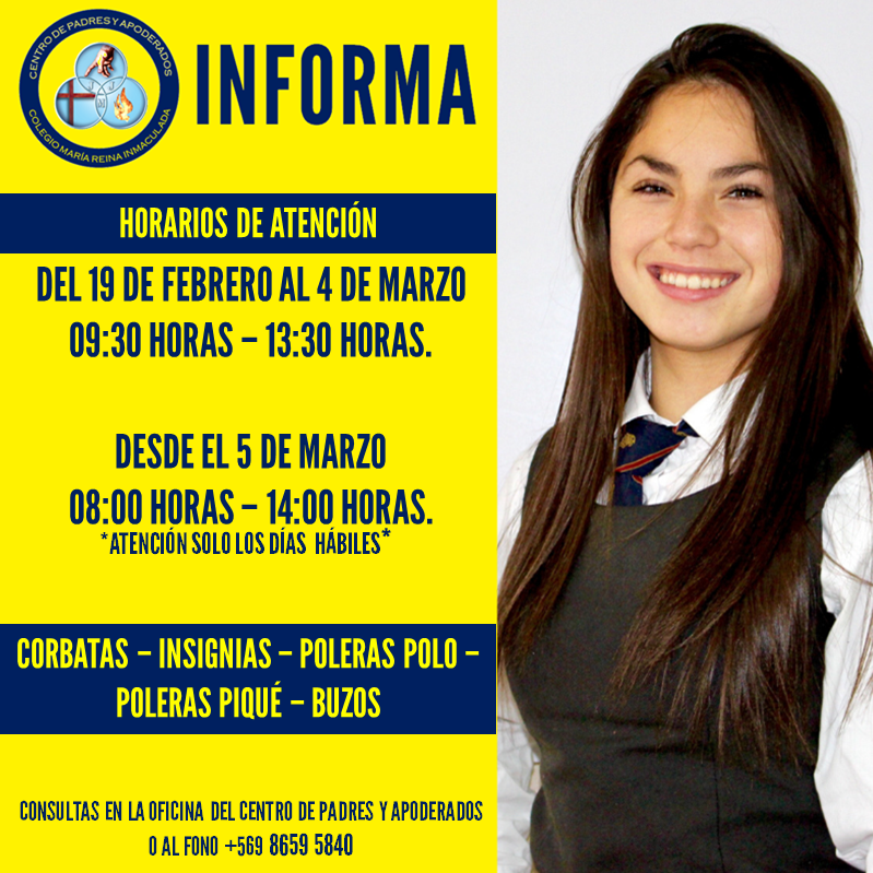 HORARIOS DE ATENCIÓN DEL CENTRO DE PADRES
