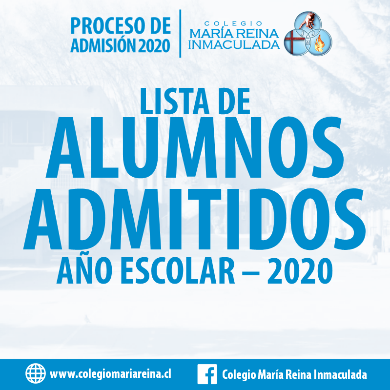 LISTADO DE ALUMNOS ADMITIDOS AÑO ESCOLAR 2020