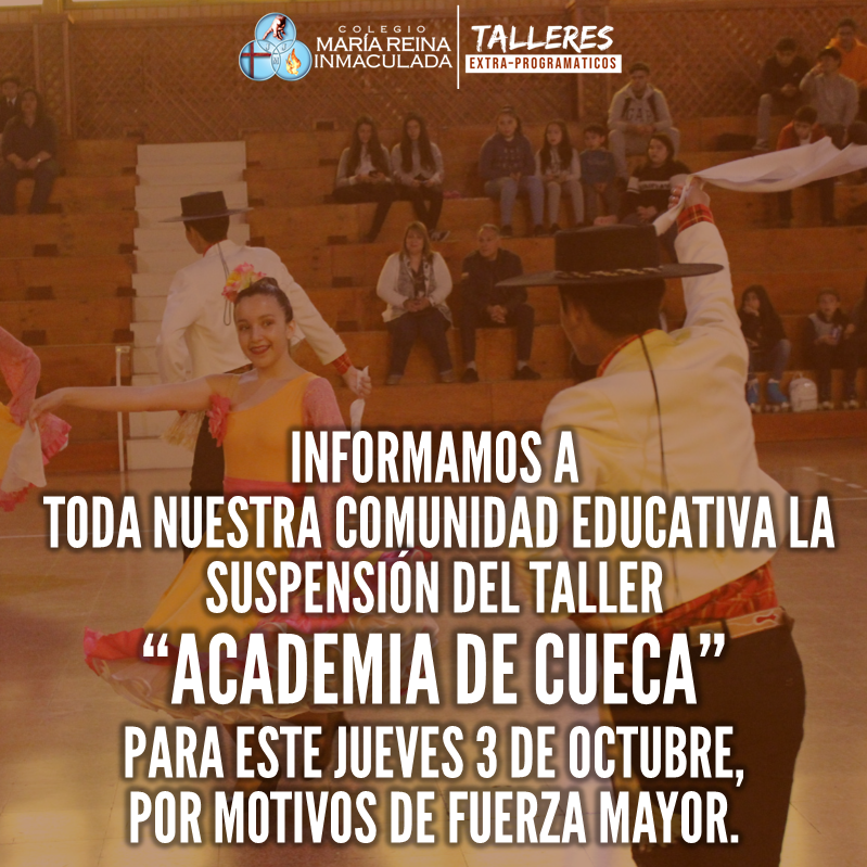 SUSPENSIÓN TALLER “ACADEMIA DE CUECA”