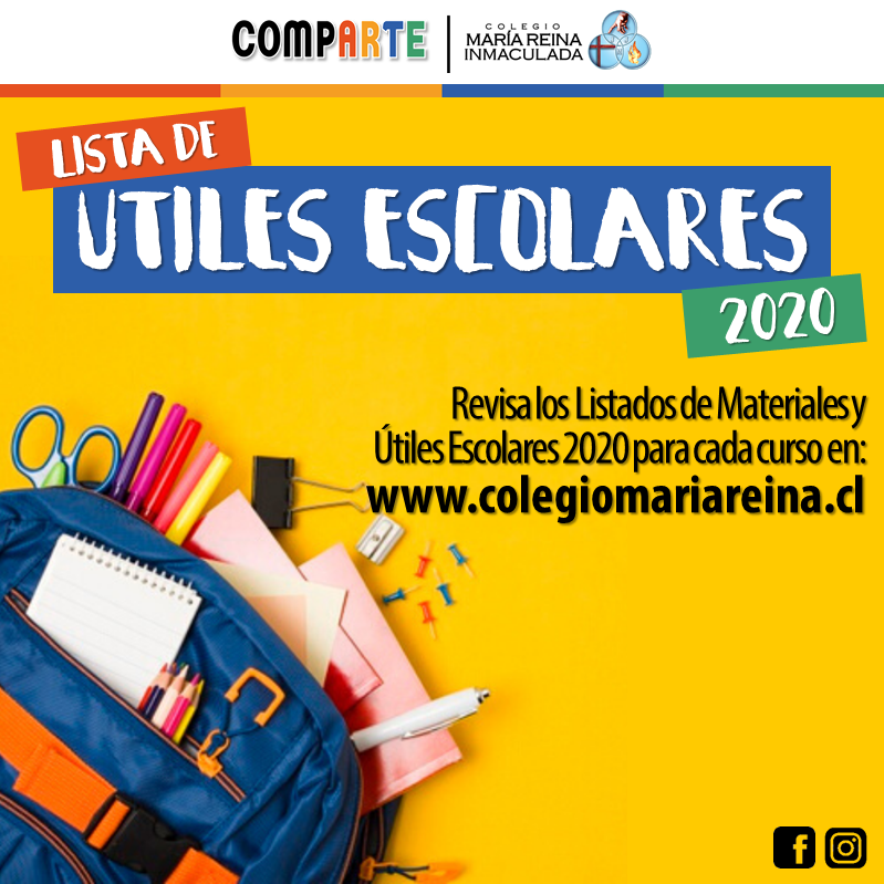 LISTAS DE ÚTILES ESCOLARES 2020
