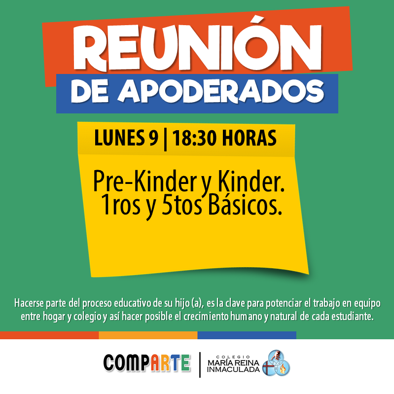 REUNIÓN DE APODERADOS MES DE MARZO – 9 DE MARZO DE 2020