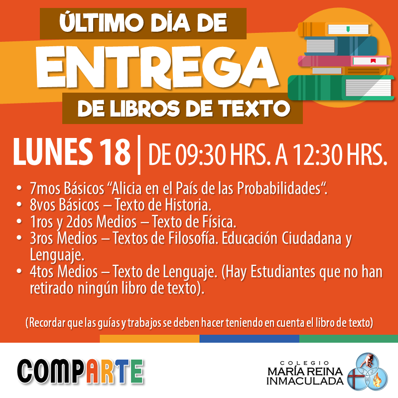ÚLTIMO DÍA DE ENTREGA DE LIBROS DE TEXTO