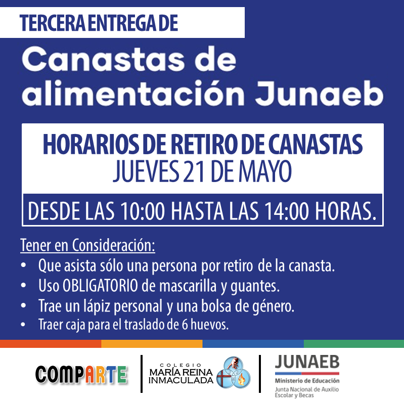 TERCERA ENTREGA DE CANASTAS JUNAEB