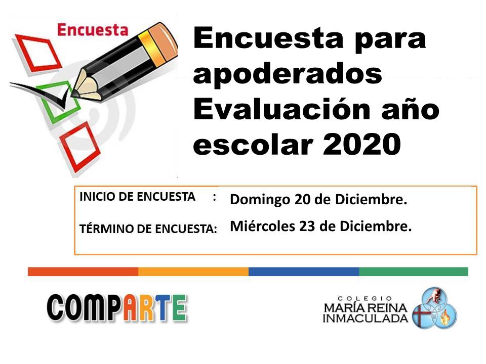 Encuesta para apoderados Evaluación año escolar 2020