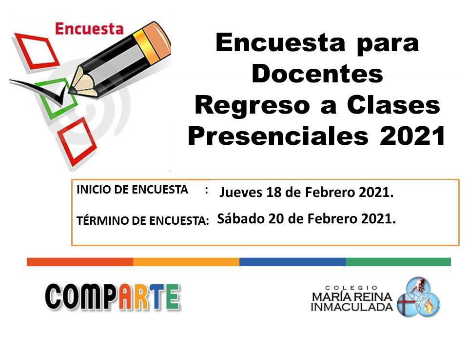 ENCUESTA A DOCENTES POR REGRESO A CLASES PRESENCIALES 2021