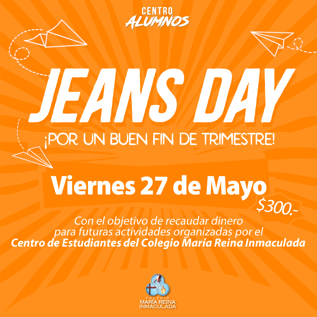 INFORMACIÓN JEANS DAY 27 DE MAYO