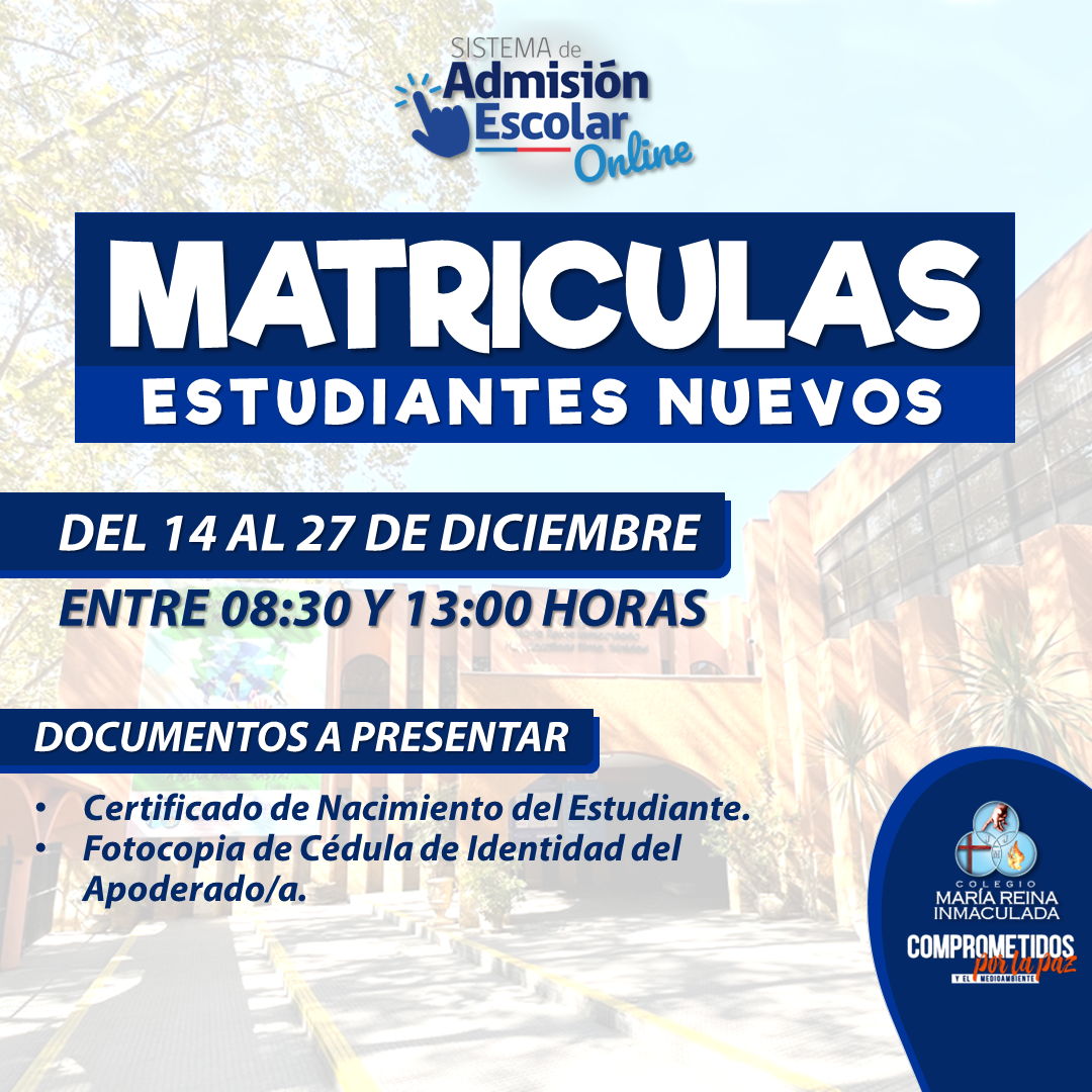 MATRICULAS ESTUDIANTES NUEVOS SELECCIONADOR POR SAE