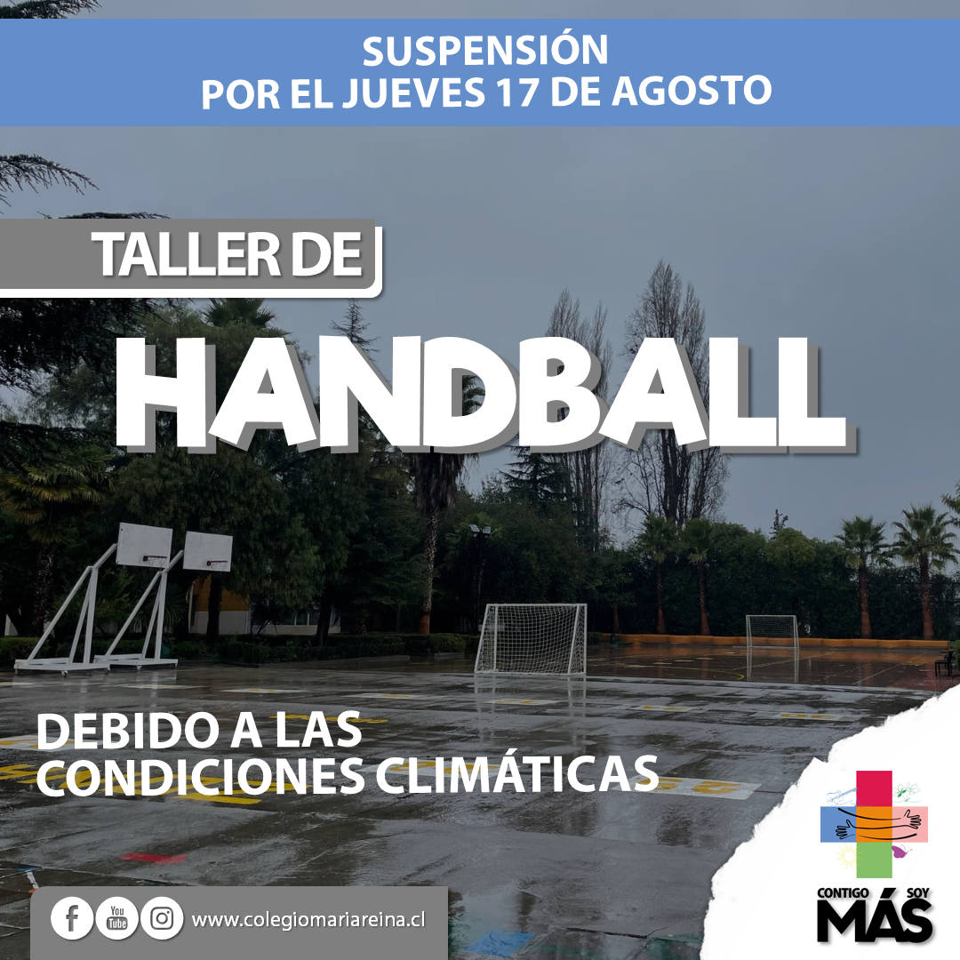 SUSPENSIÓN DE TALLER DE HANDBALL
