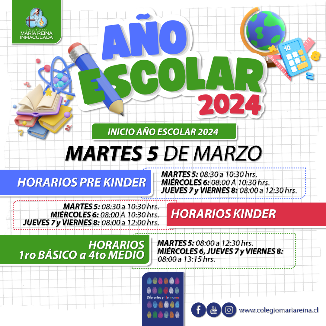 INFORMACIÓN SOBRE EL INICIO DEL AÑO ESCOLAR 2024