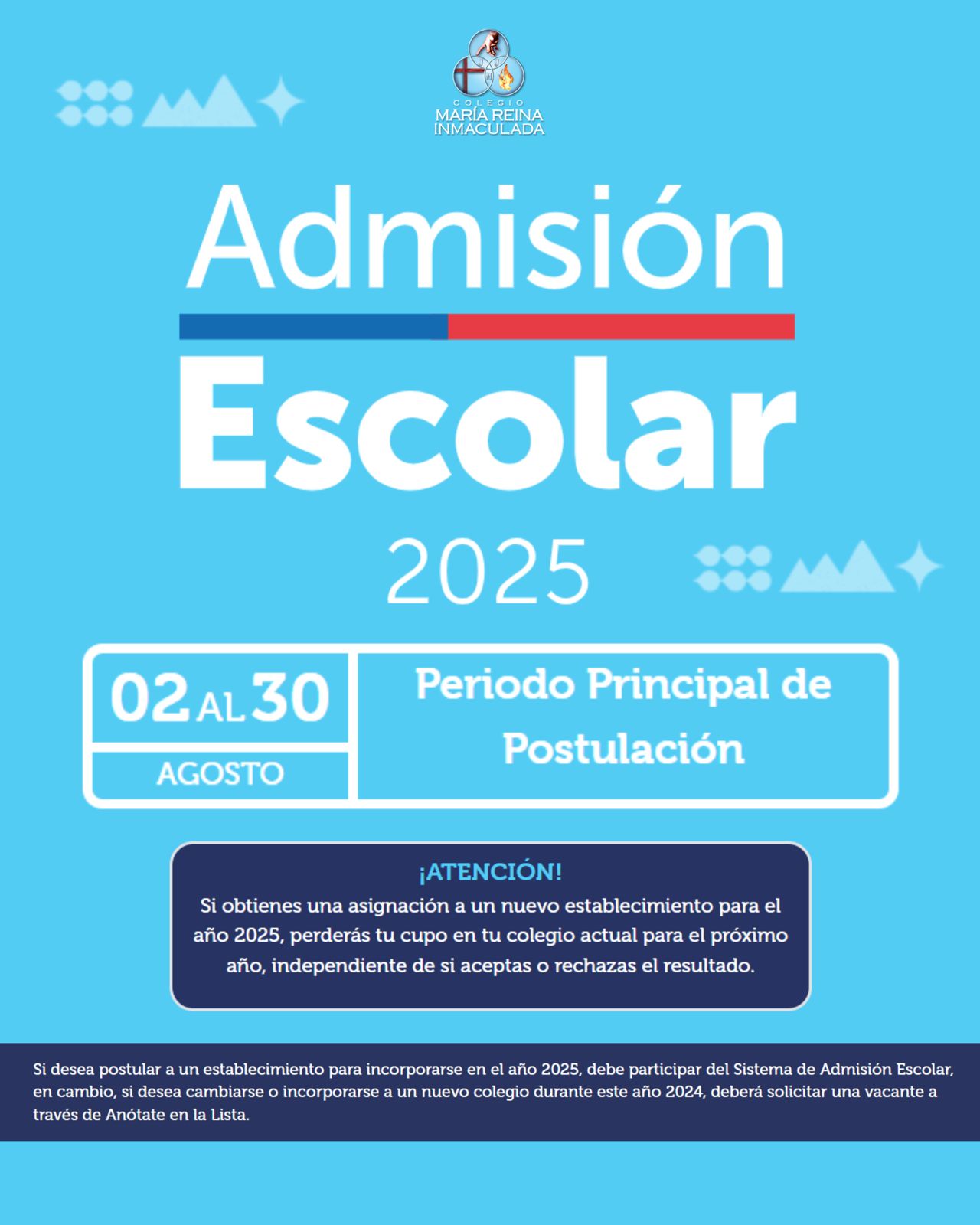 PERIODO PRINCIPAL DE POSTULACIÓN – ADMISIÓN 2025